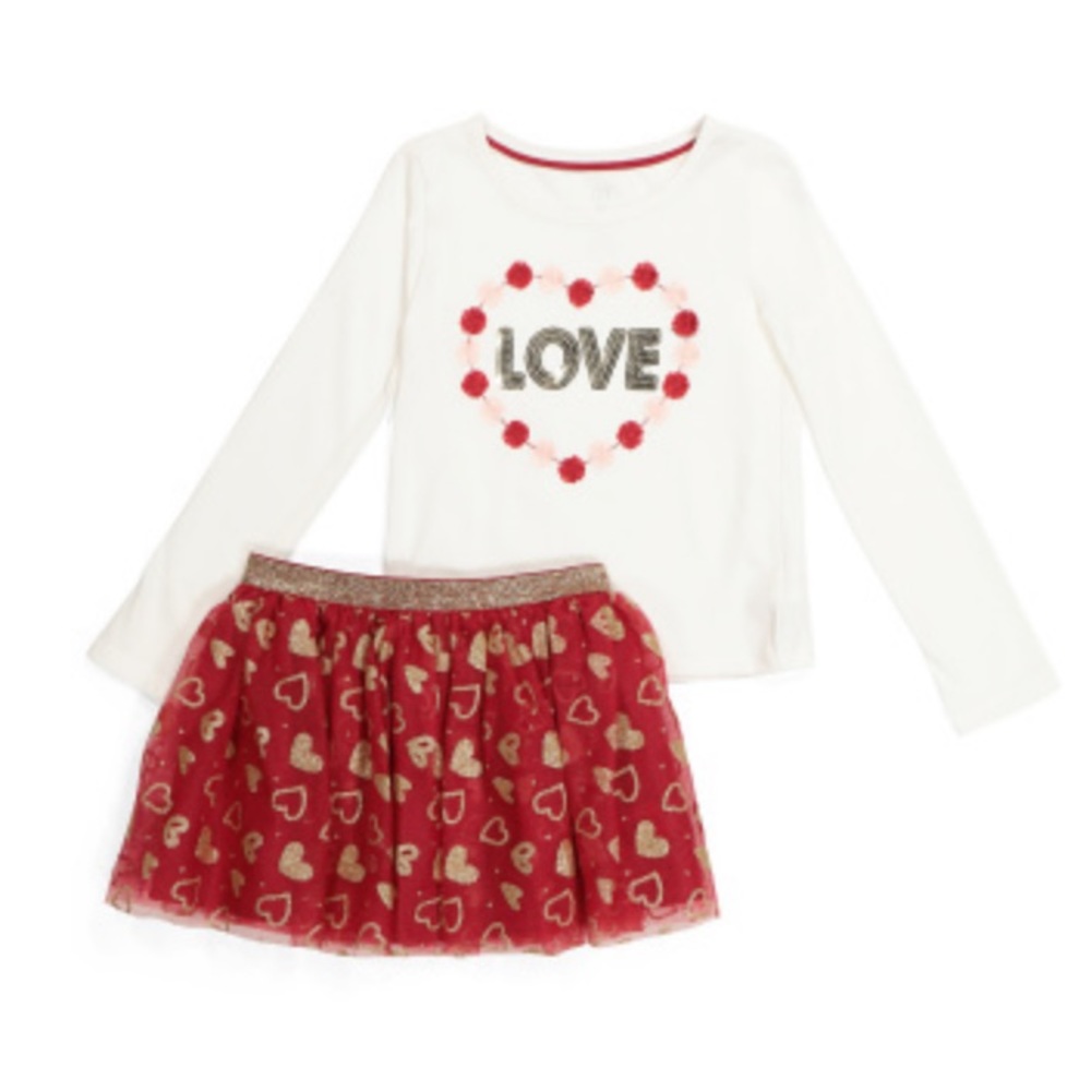 One heart Love tutu set